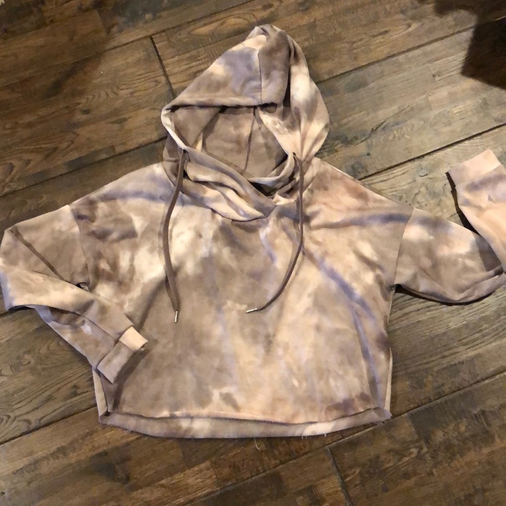 Mauve and light pink crop hoodie… Size medium
